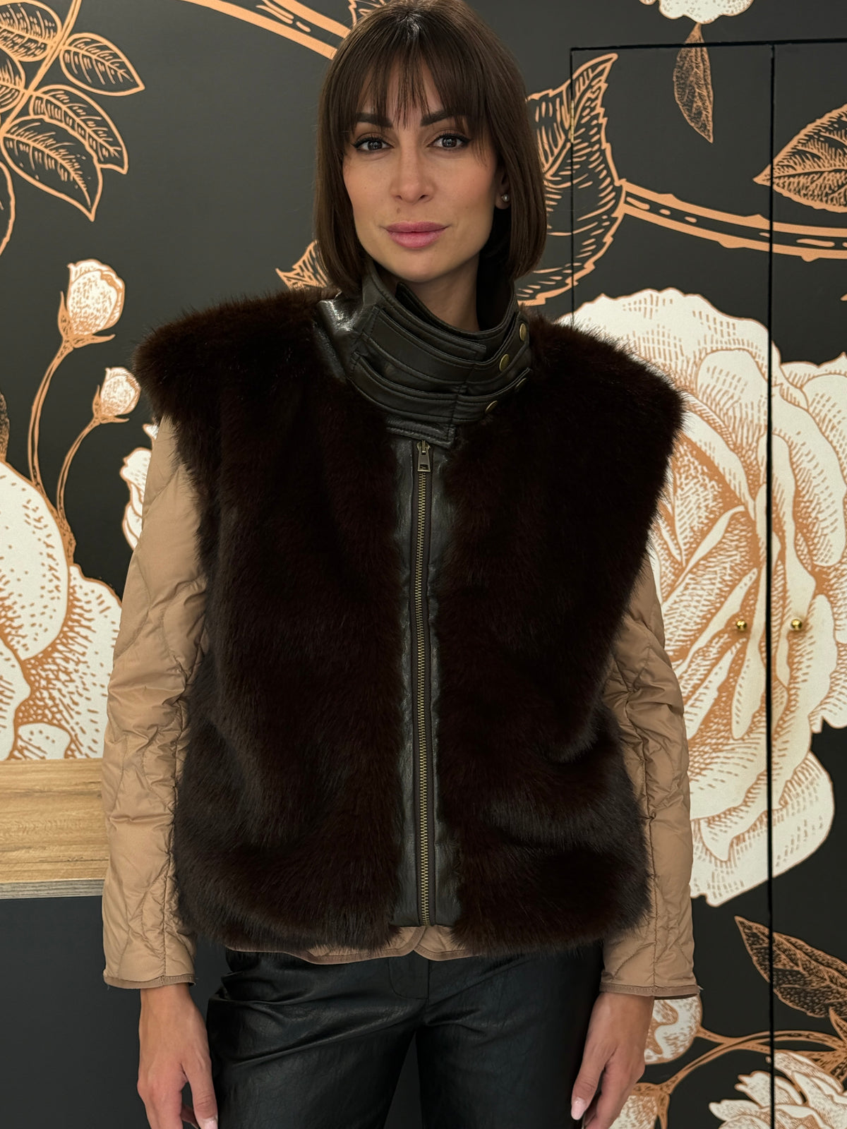 GILET IN ECOPELLICCIA moro - HAVEONE
