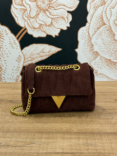 Borsa modello belleville small bag vera pelle moka - VICOLO
