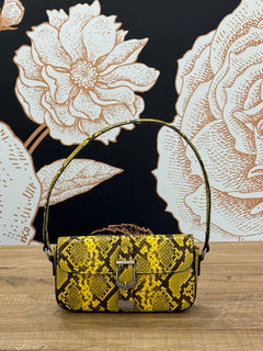 BORSA PENCIL BELTED EFFETTO PITONE giallo/NERO - VICOLO (Copia)