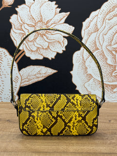 BORSA PENCIL BELTED EFFETTO PITONE giallo/NERO - VICOLO (Copia)