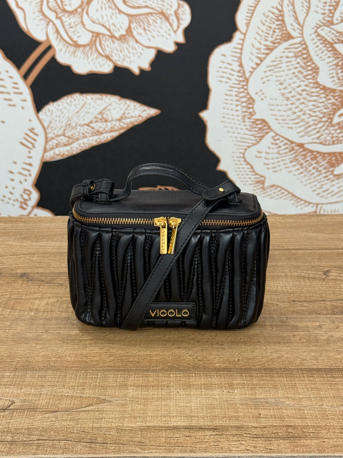 borsa charlotte trapuntata nera - Vicolo