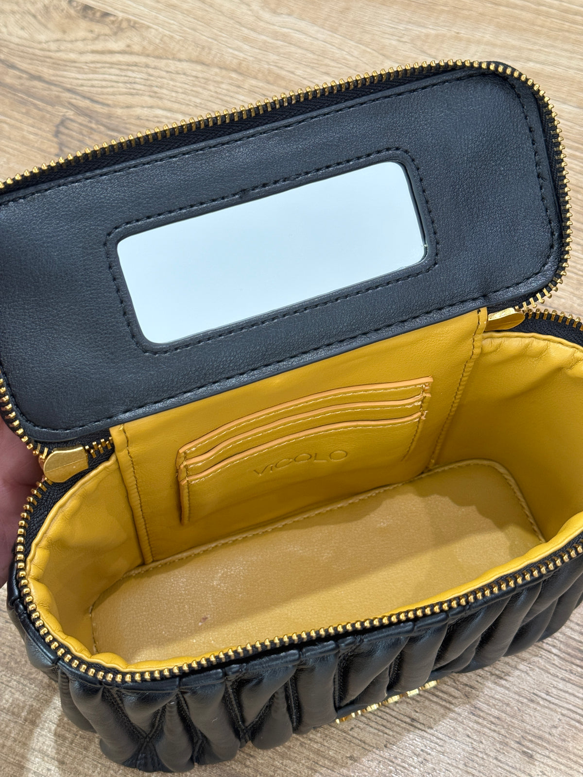 borsa charlotte trapuntata nera - Vicolo