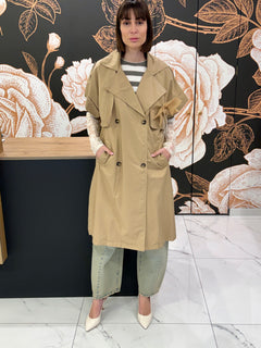Trench smanicato beige - Philia Loft