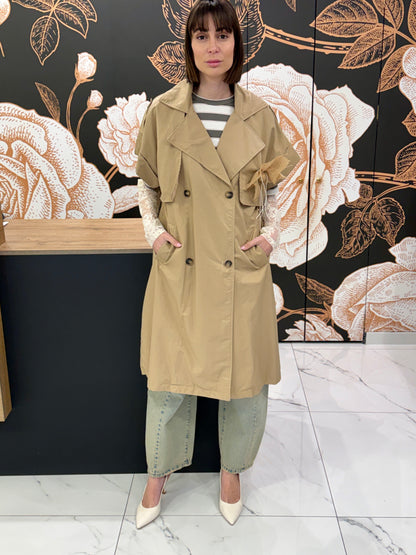 Trench smanicato beige - Philia Loft