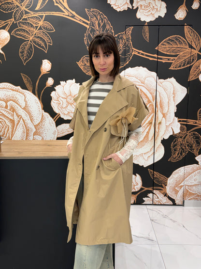 Trench smanicato beige - Philia Loft