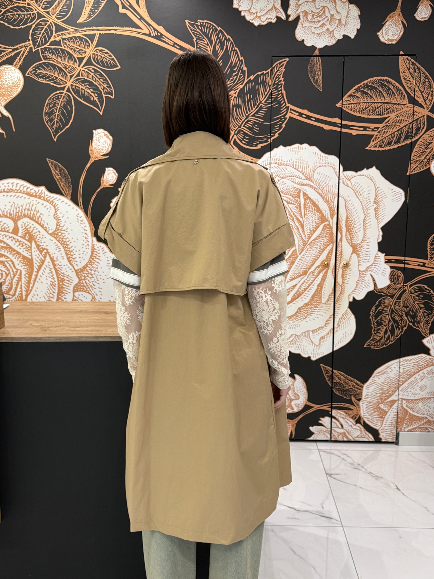 Trench smanicato beige - Philia Loft