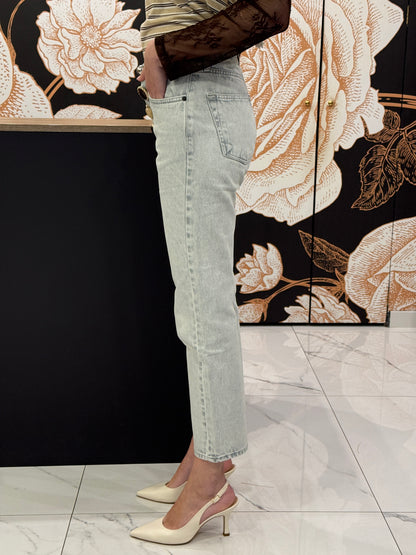 Jeans Zoe bottoni gioiello grigio - Vicolo