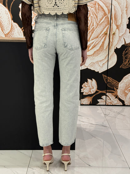 Jeans Zoe bottoni gioiello grigio - Vicolo