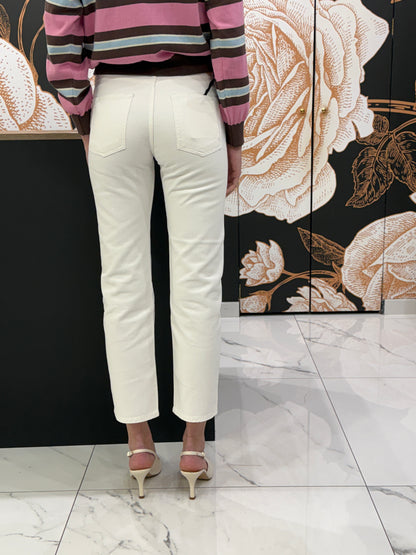 Jeans Zoe bottoni gioiello bianco - Vicolo