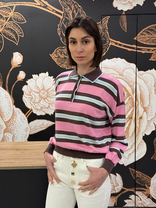 Maglia polo a righe - Haveone