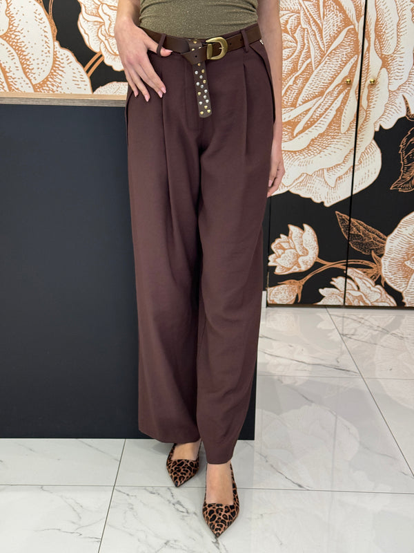Pantalone vita alta pinces moro - Philia Loft