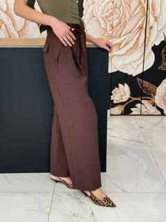 Pantalone vita alta pinces moro - Philia Loft