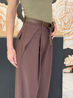 Pantalone vita alta pinces moro - Philia Loft