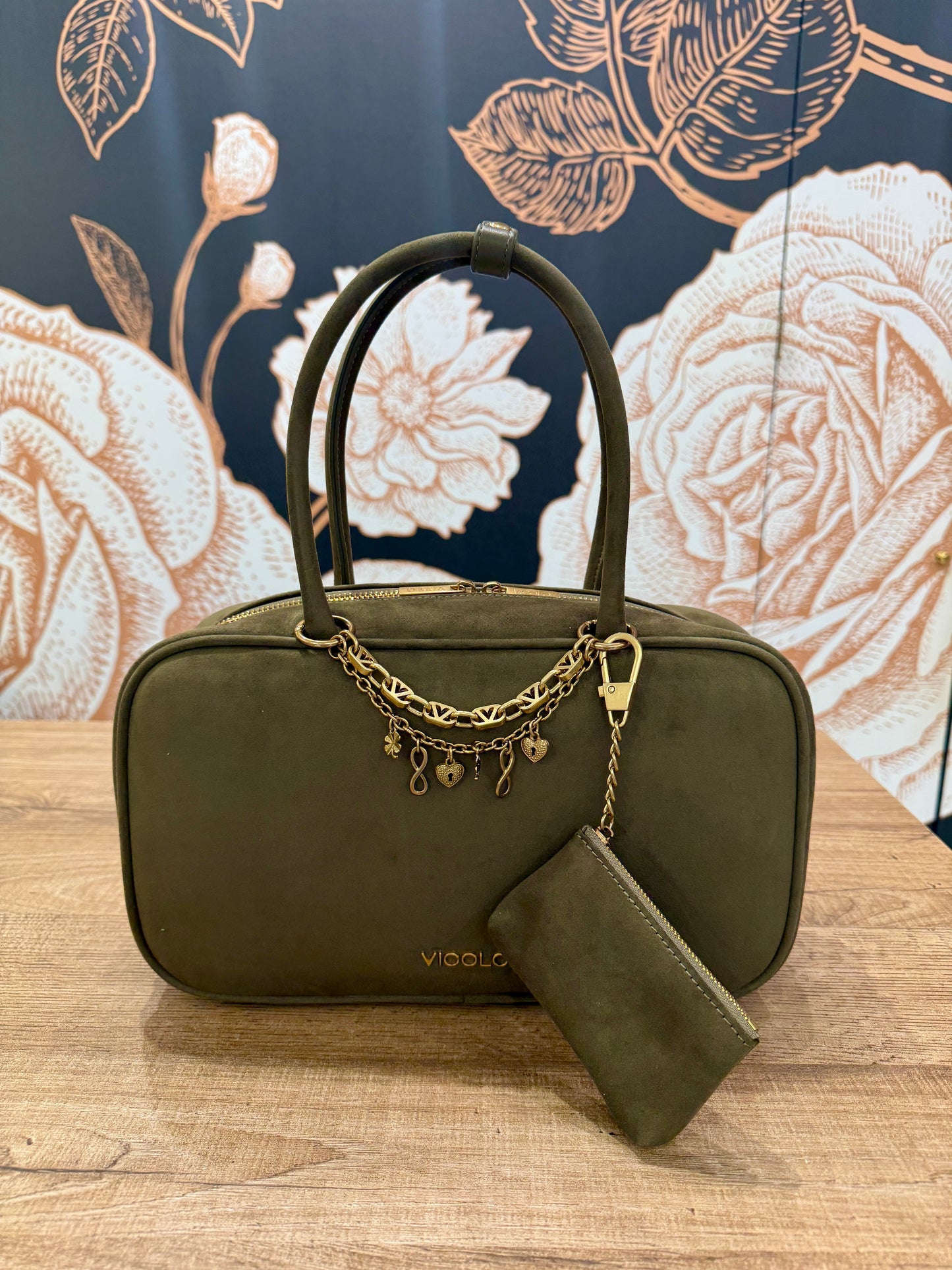 Borsa a spalla Slide Bag verde - Vicolo