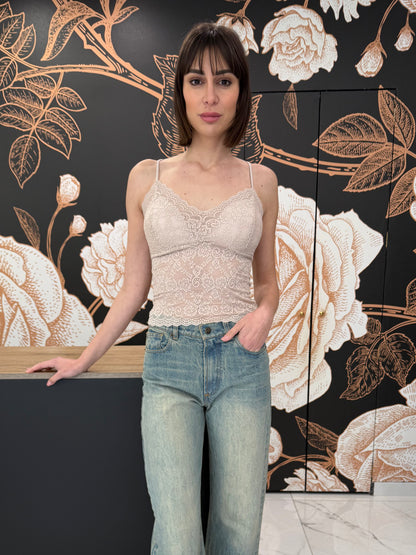 Top in pizzo beige - Philia Loft