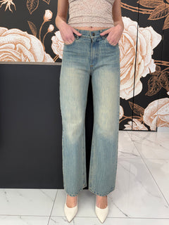 Jeans wide leg lavaggio effetto vintage - Philia Loft