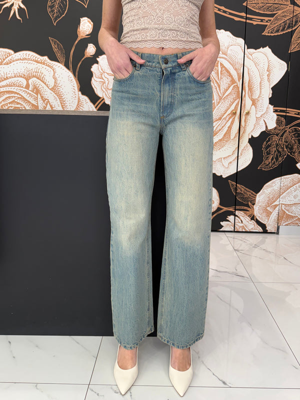 Jeans wide leg lavaggio effetto vintage - Philia Loft