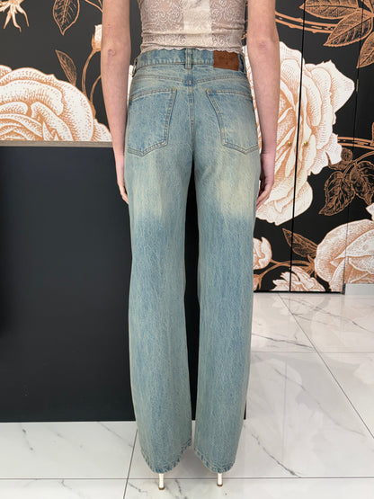 Jeans wide leg lavaggio effetto vintage - Philia Loft