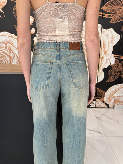 Jeans wide leg lavaggio effetto vintage - Philia Loft