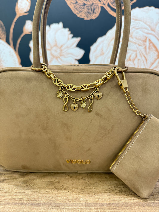 Borsa a spalla Slide Bag tortora - Vicolo