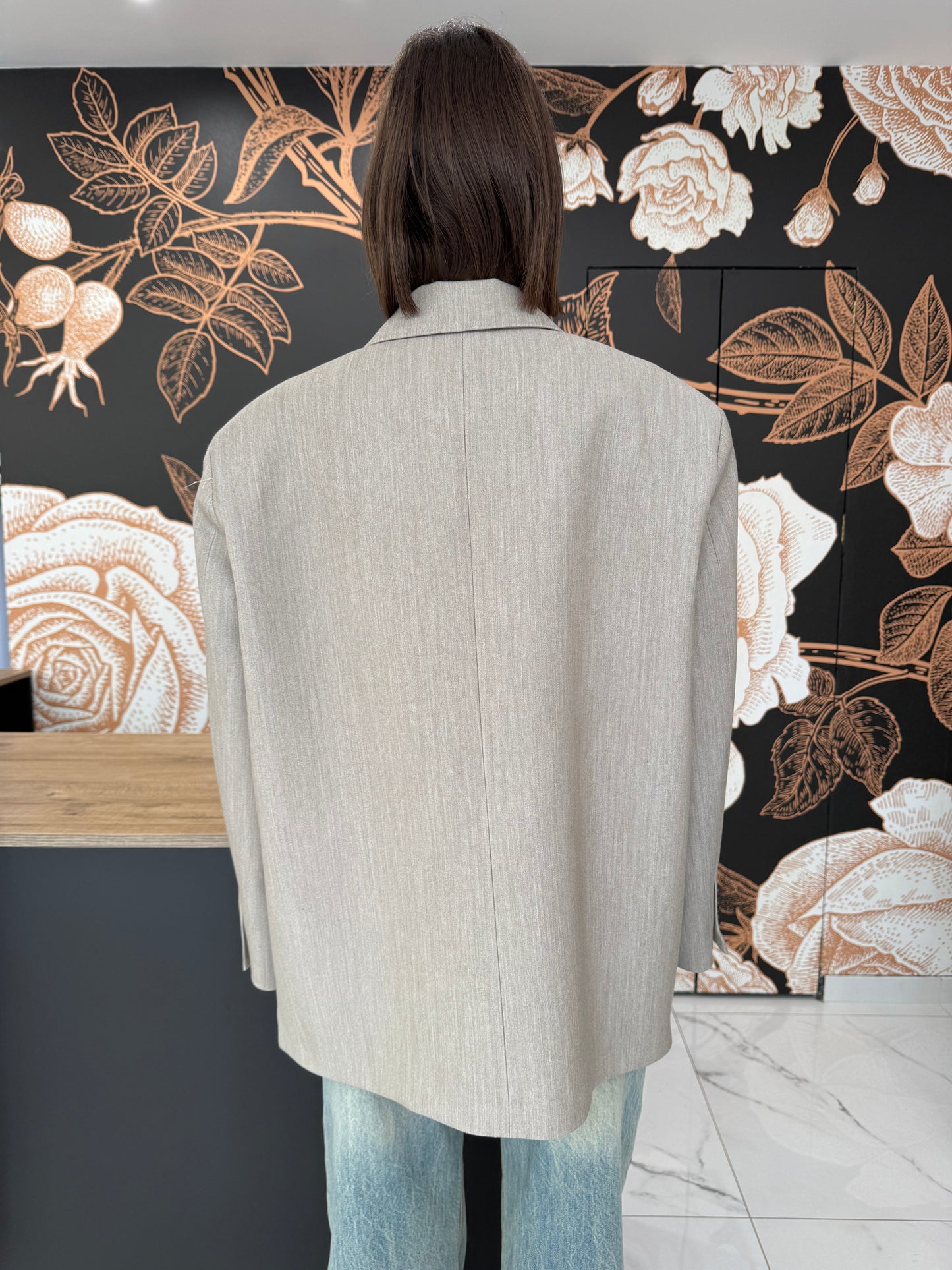 Giacca asimmetrica tortora - Vicolo