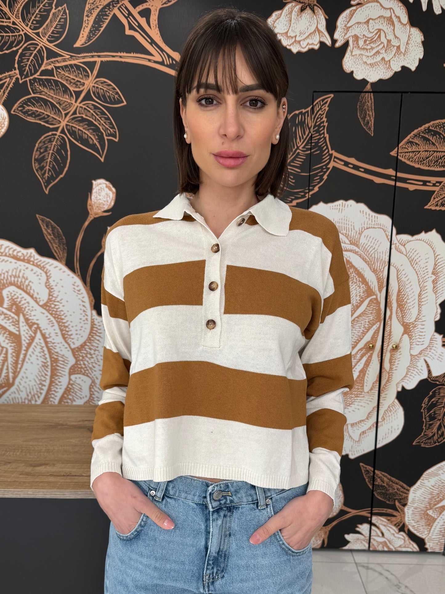 Maglia polo a righe bicolor- Vicolo