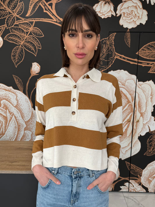 Maglia polo a righe bicolor- Vicolo