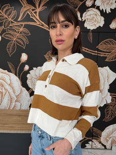 Maglia polo a righe bicolor- Vicolo