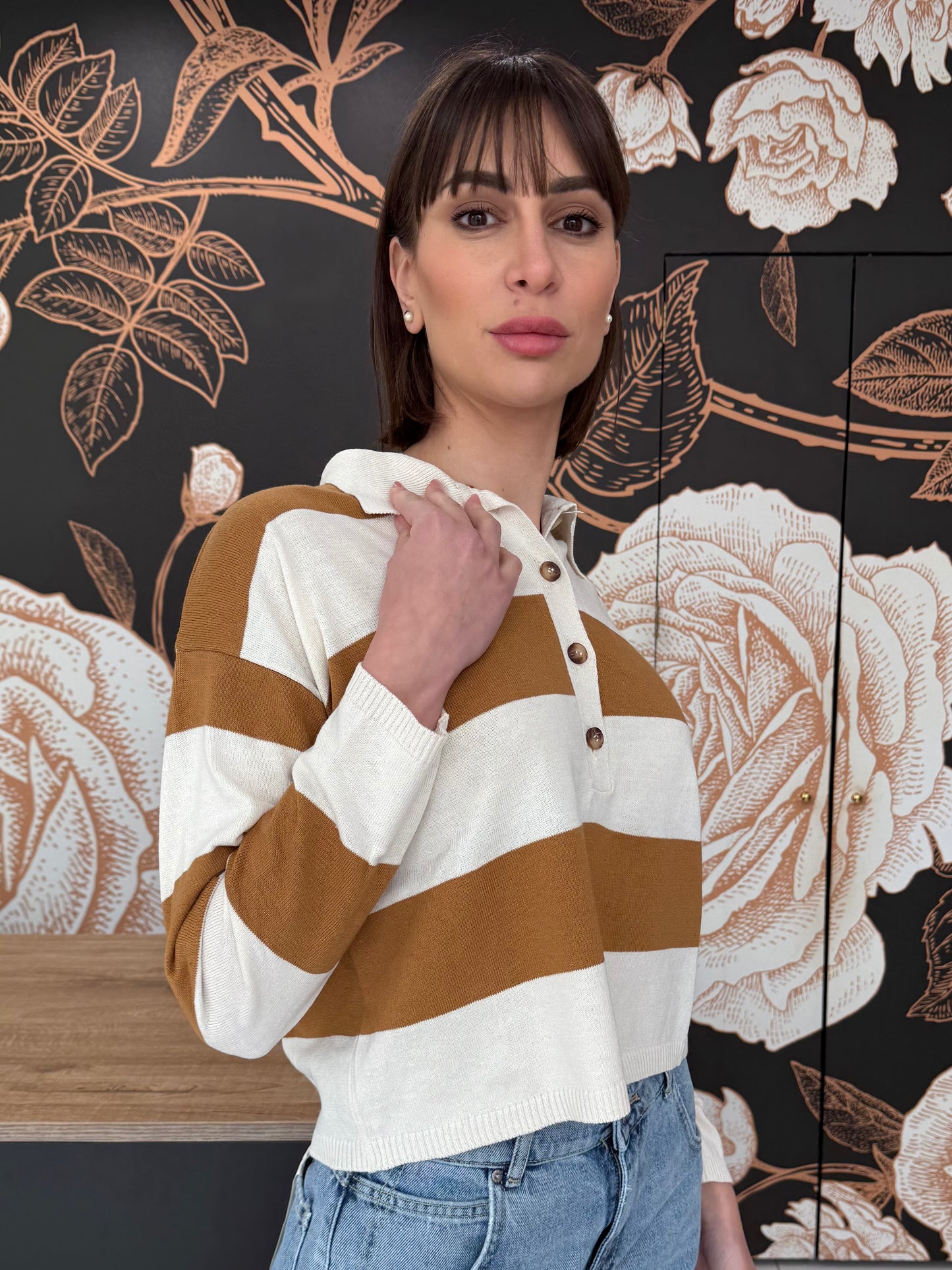 Maglia polo a righe bicolor- Vicolo