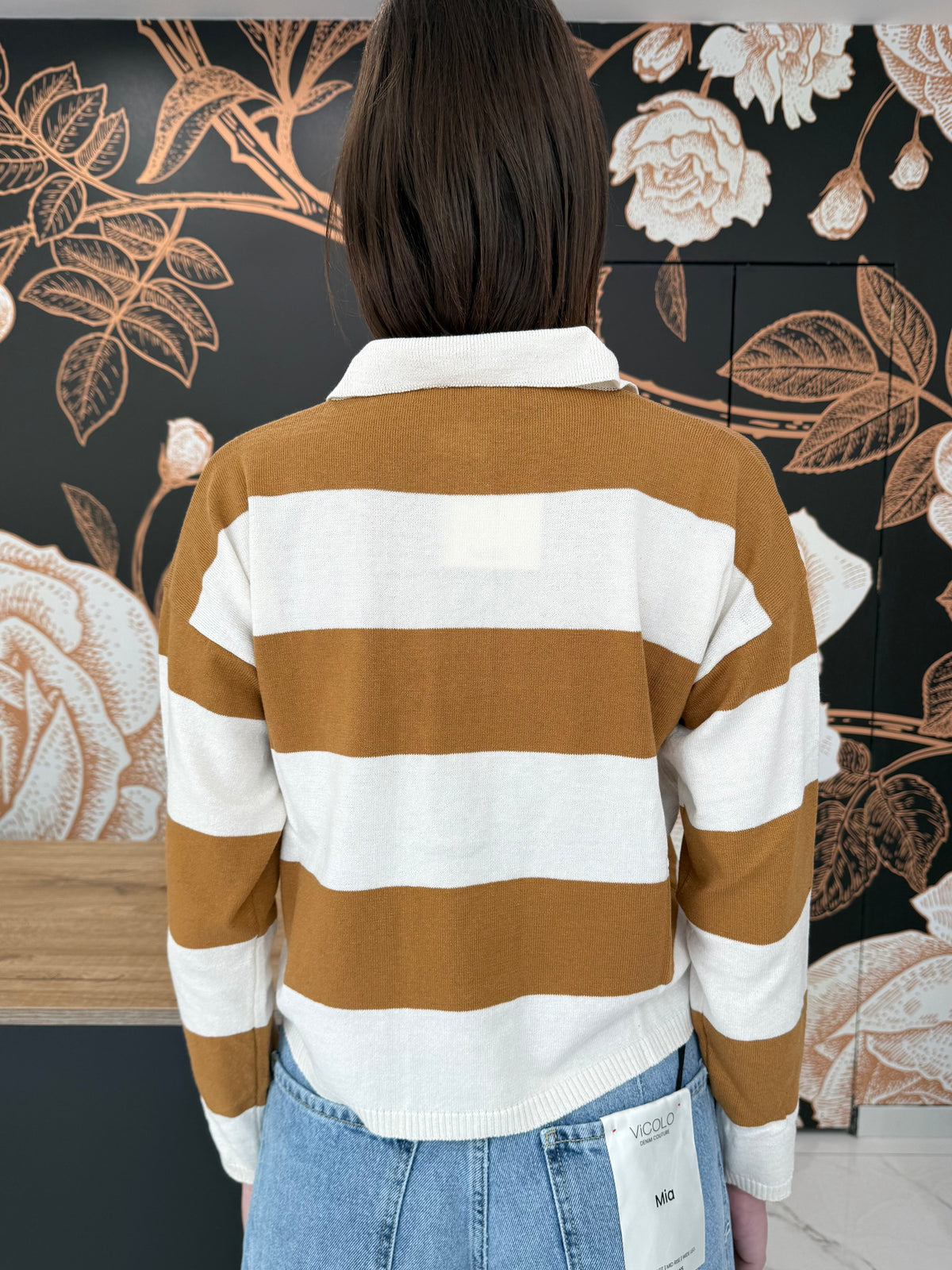 Maglia polo a righe bicolor- Vicolo