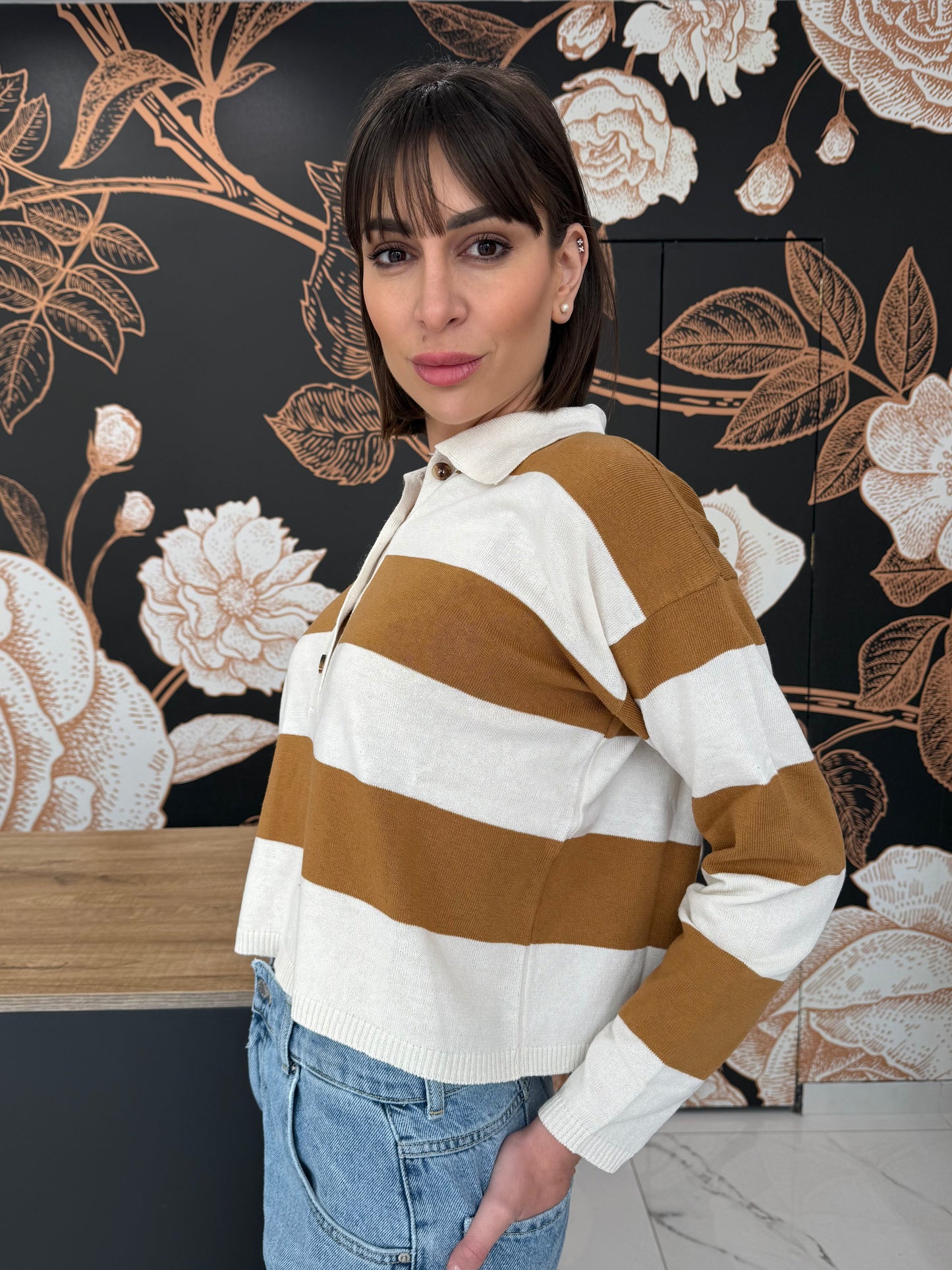 Maglia polo a righe bicolor- Vicolo