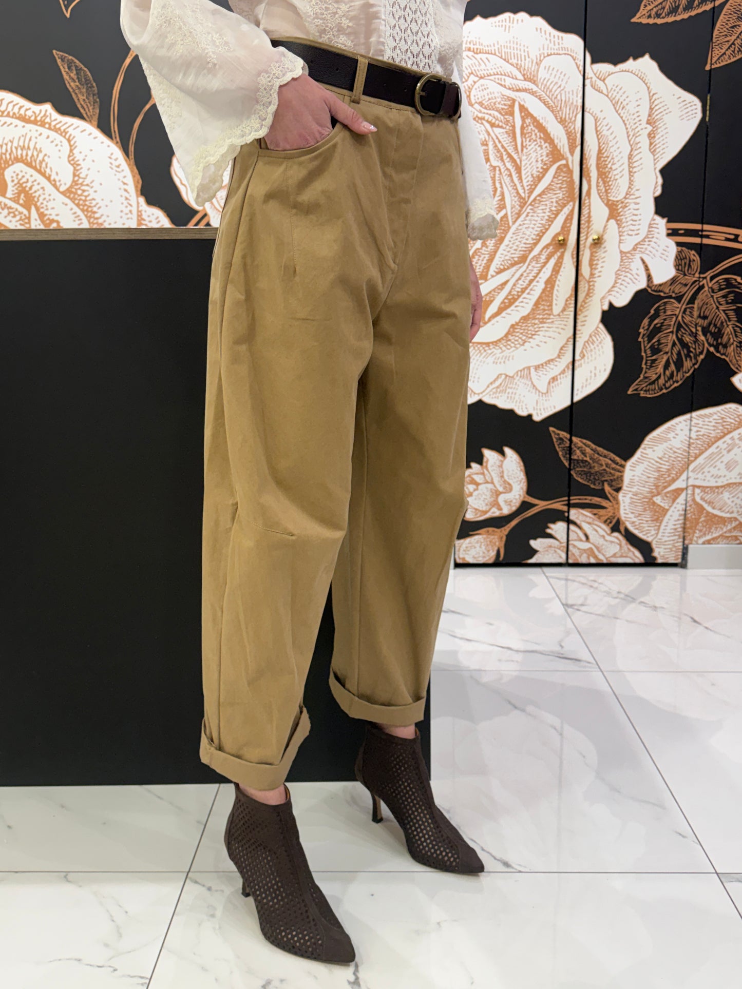 Pantalone Barrel biscotto - Vicolo