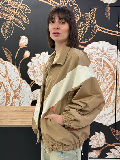 Bomber bicolore cammello/burro - HAVEONE