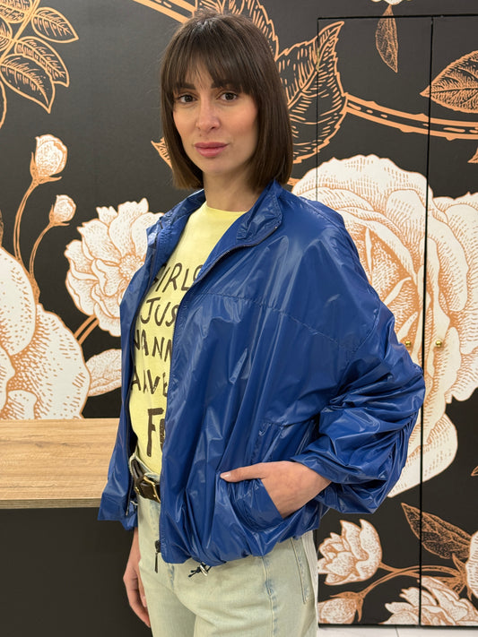 Bomber nylon bluette con coulisse - HAVEONE