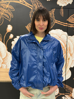 Bomber nylon bluette con coulisse - HAVEONE
