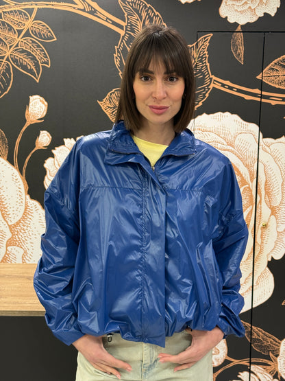 Bomber nylon bluette con coulisse - HAVEONE