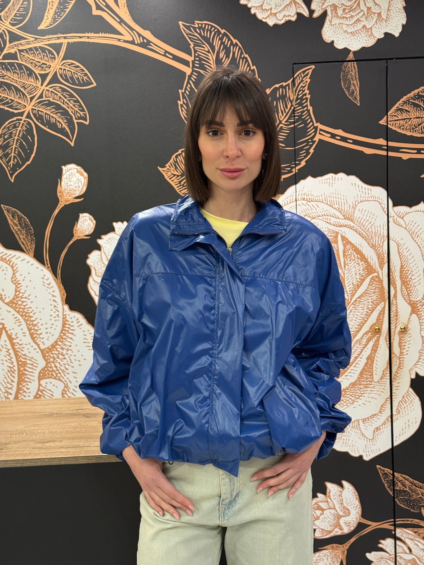 Bomber nylon bluette con coulisse - HAVEONE
