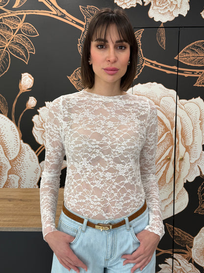 Maglia in pizzo bianco - HAVEONE
