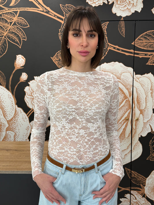 Maglia in pizzo bianco - HAVEONE