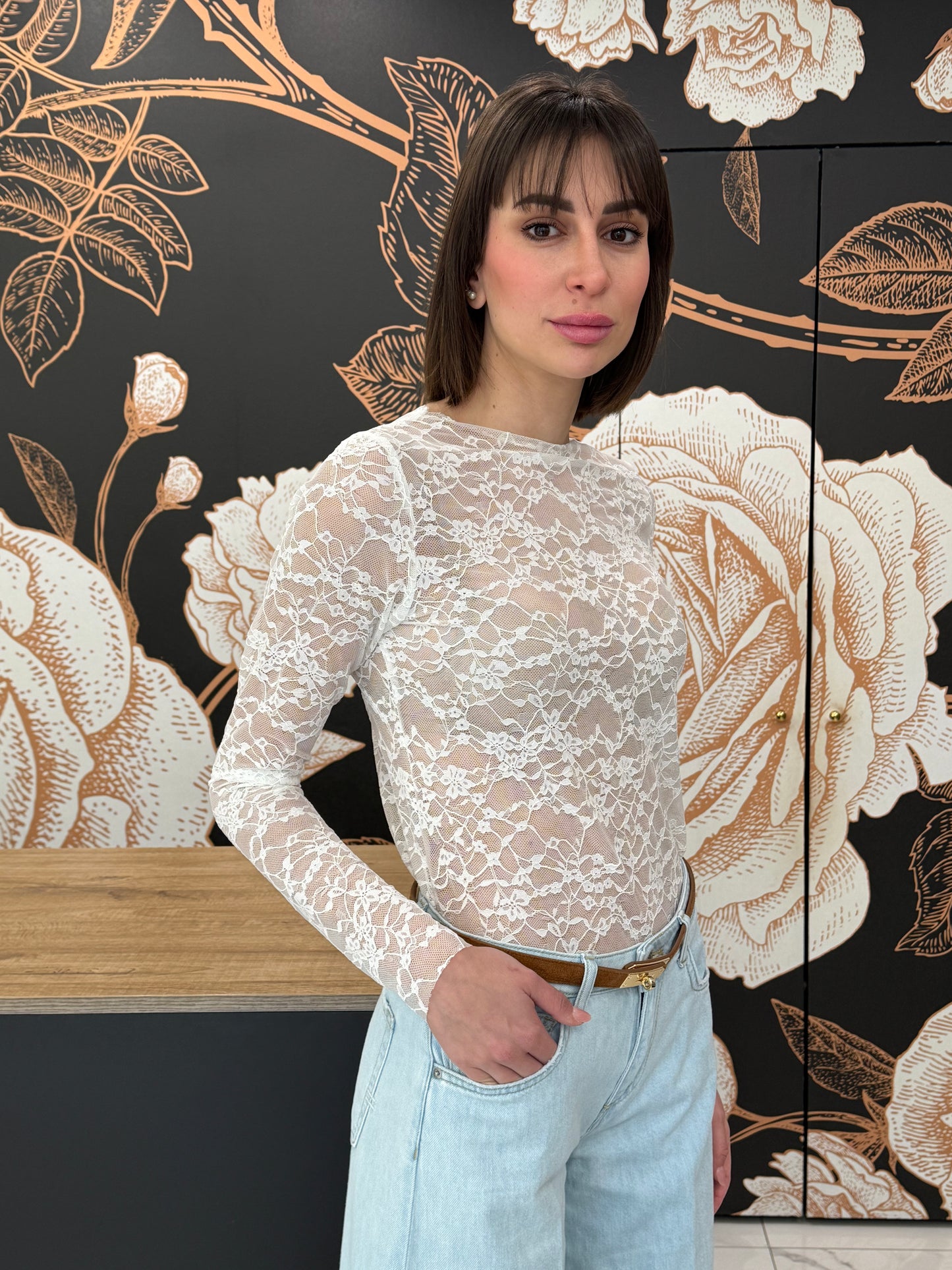 Maglia in pizzo bianco - HAVEONE