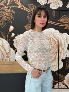 Maglia in pizzo bianco - HAVEONE