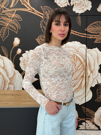 Maglia in pizzo bianco - HAVEONE