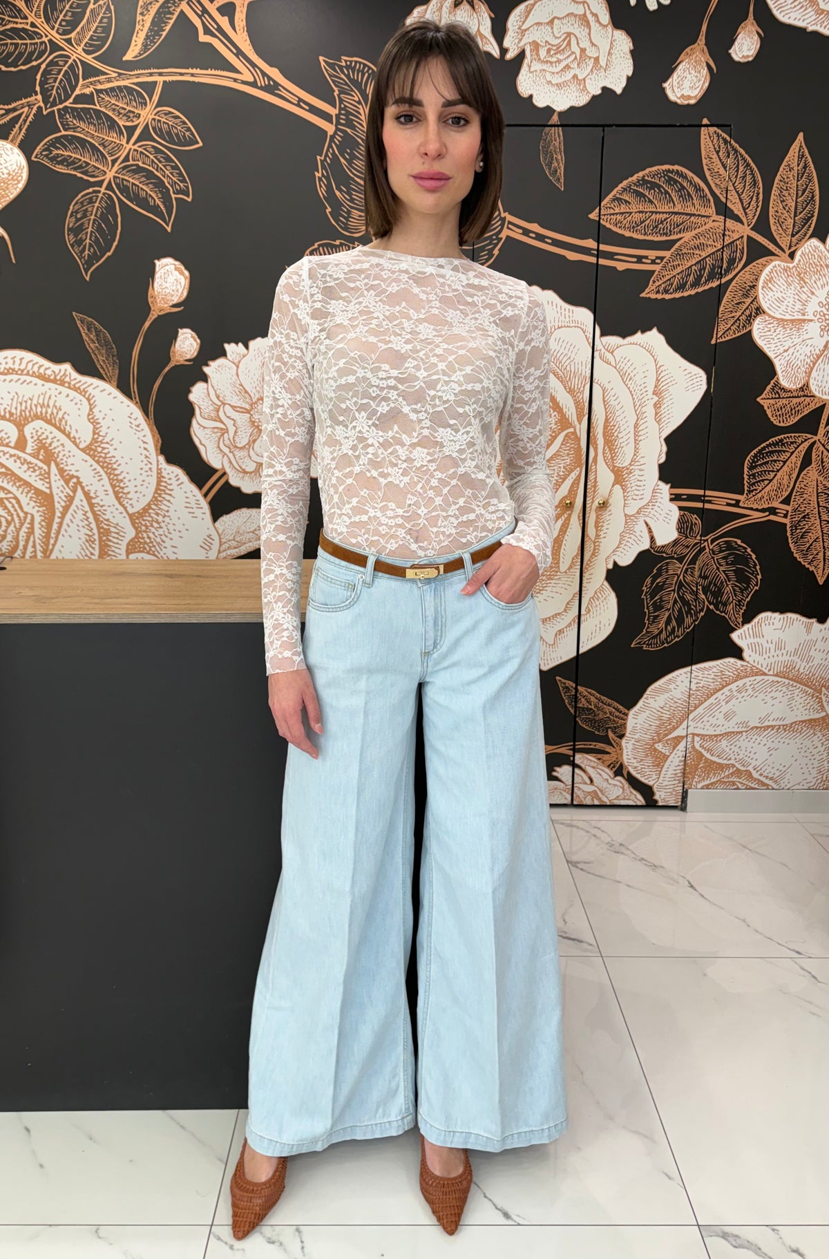 Maglia in pizzo bianco - HAVEONE