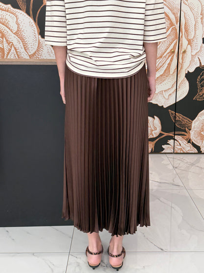 Gonna midi plissè marrone - Kontatto