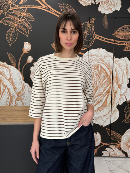T-shirt righe manica al gomito vari colori - Philia Loft