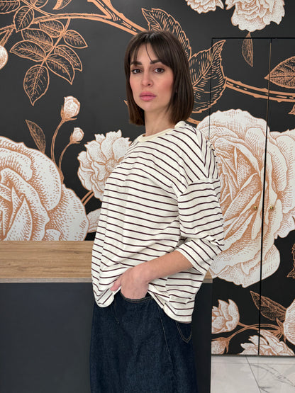 T-shirt righe manica al gomito vari colori - Philia Loft