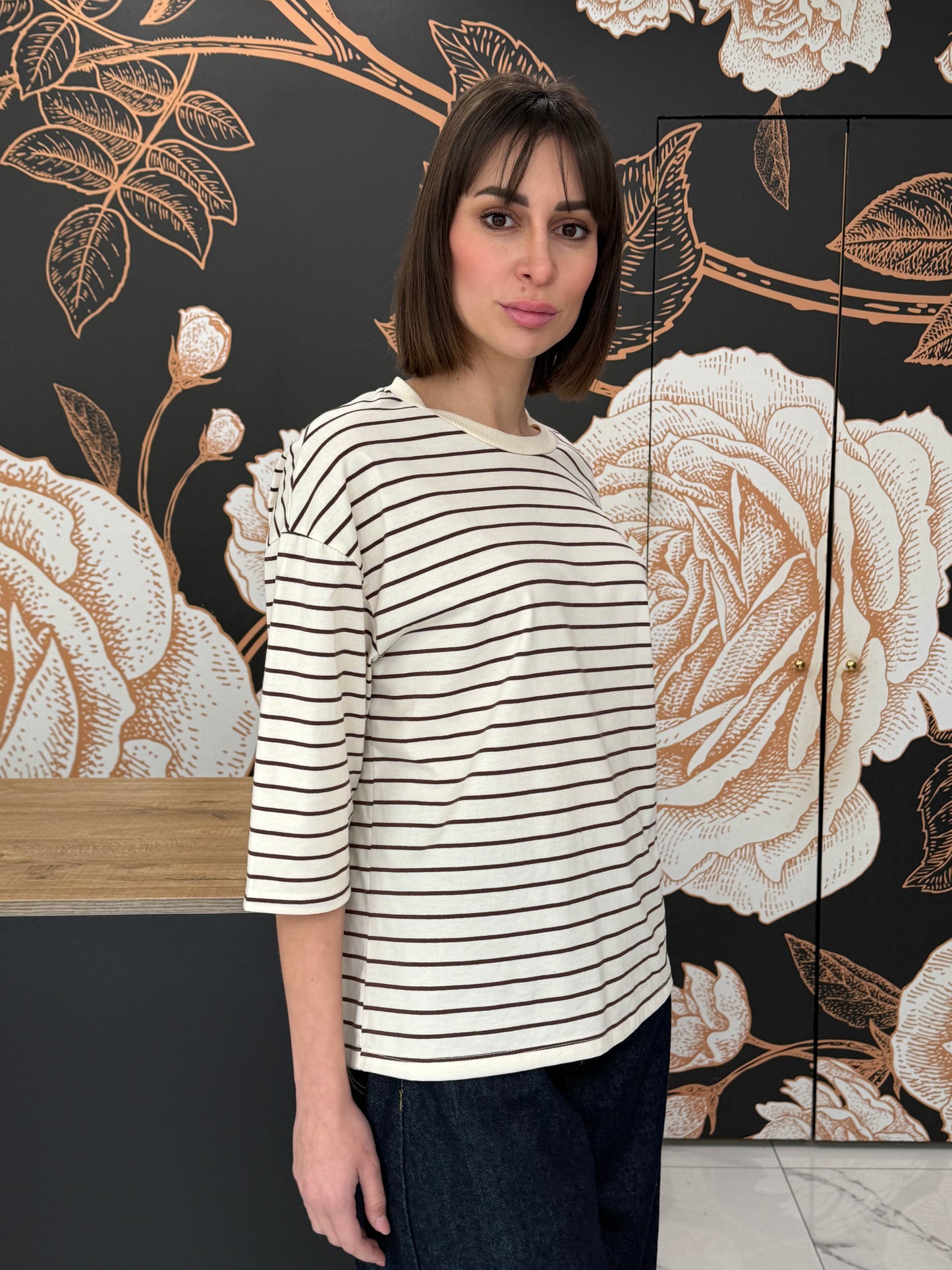 T-shirt righe manica al gomito vari colori - Philia Loft