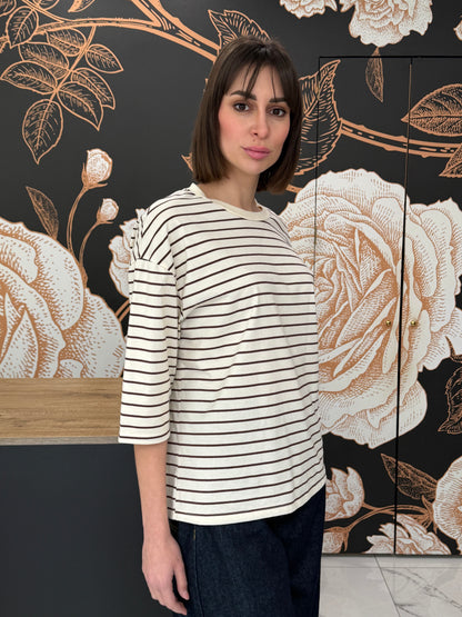 T-shirt righe manica al gomito vari colori - Philia Loft