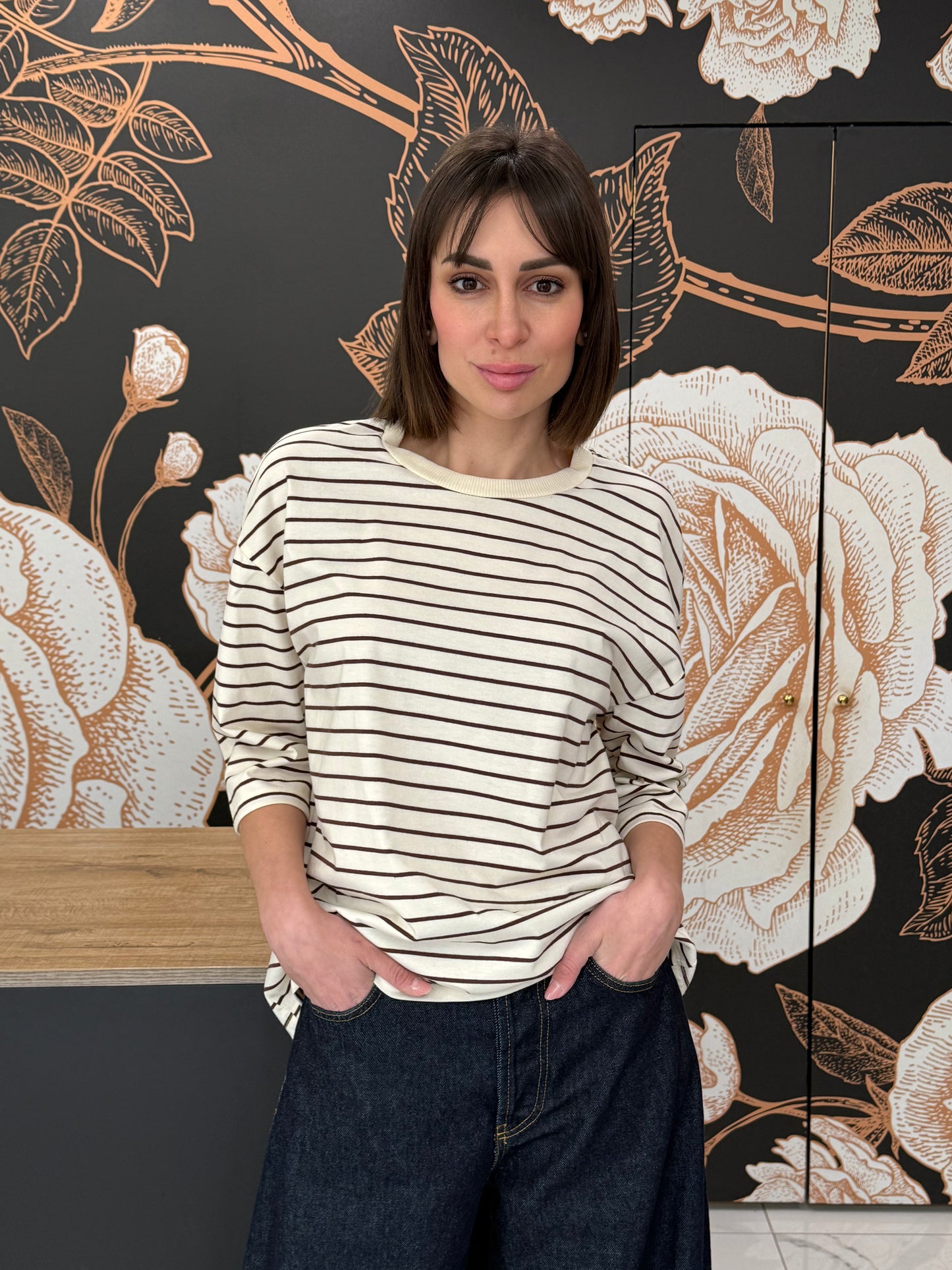 T-shirt righe manica al gomito vari colori - Philia Loft