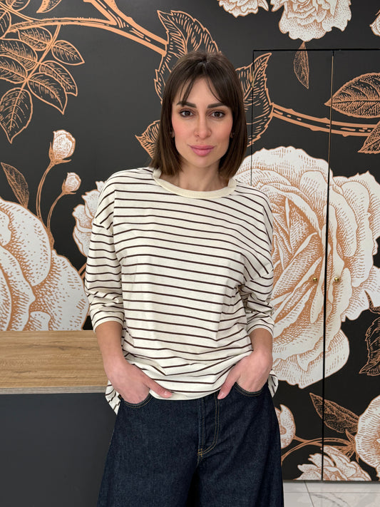 T-shirt righe manica al gomito vari colori - Philia Loft